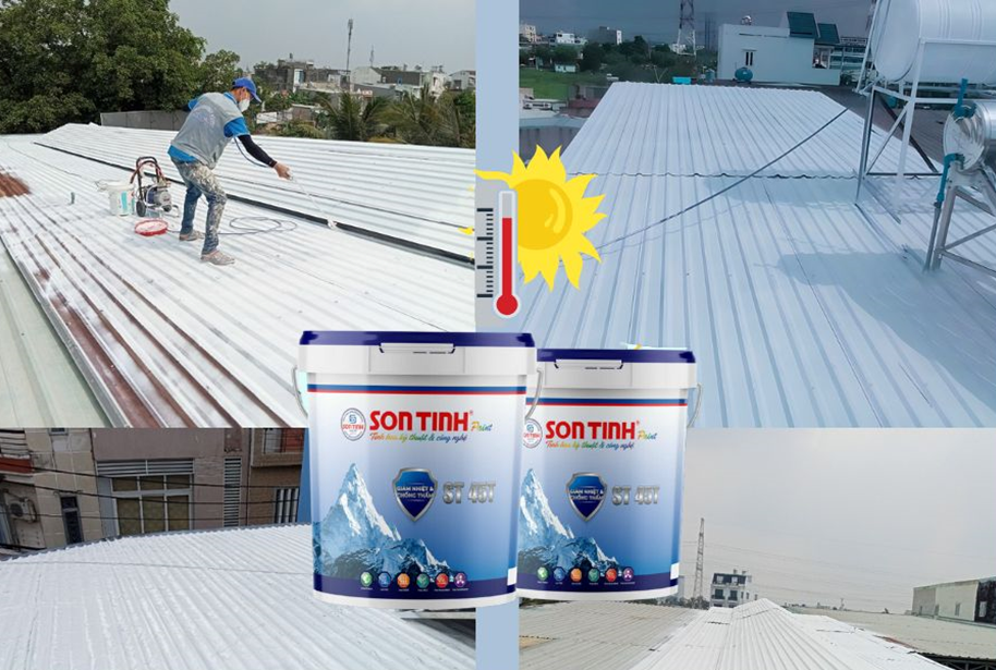 sơn chống nóng cho mái nhà, sơn chống nóng mái công trình, sơn chống nóng ánh nắng mặt trời, Sơn phản xạ nhiệt cho mái tôn